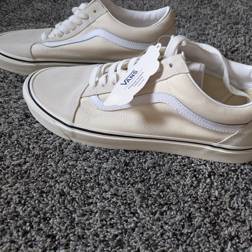 Vans Cream and White Anaheim Factory Collection Suede/Canvas Sneakers